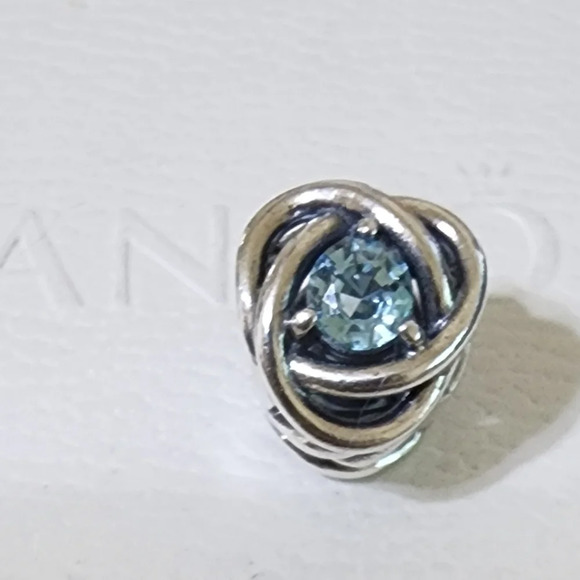 Pandora March Sea Aqua Blue Eternity Circle Charm - Picture 11 of 11